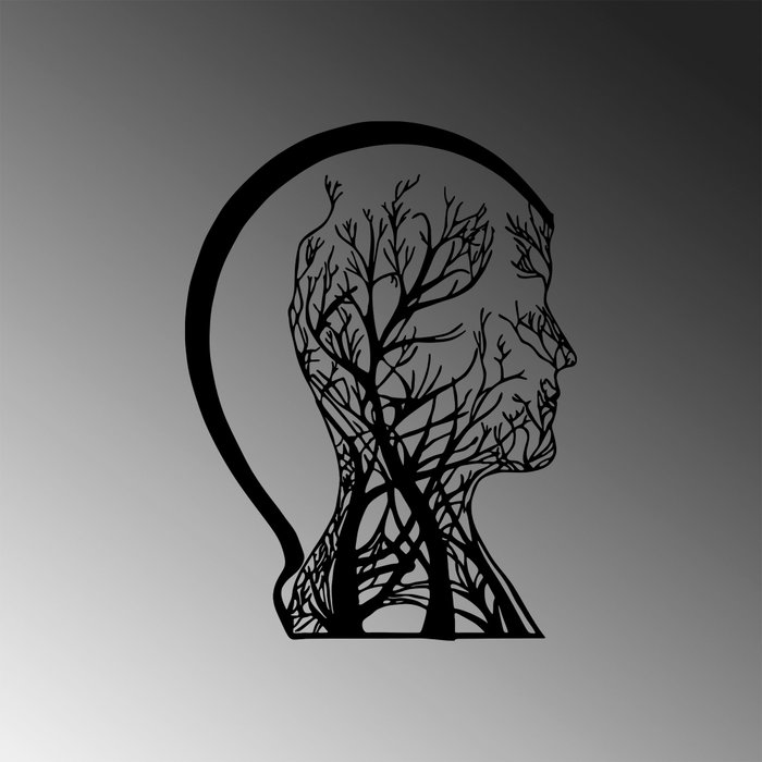 Wallity Tree Man - 322 Escultura de Pared de Metal Negra Wallity Tree Man - 322 Escultura de Pared de Metal Negra